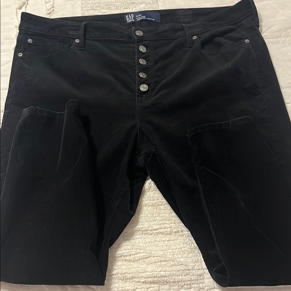 GAP High Rise Universal Legging Corduroy Pants in Black, Size 20 Short